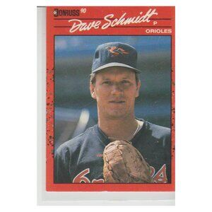 Dave Schmidt 1990 Donruss Error / No dot after INC.